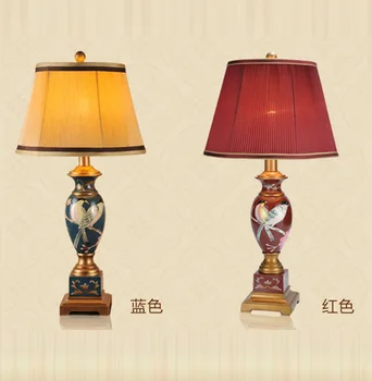 TUDA American style vintage table lamps bedroom bedside lamp LED lamp retro rural hand-painted table lamp