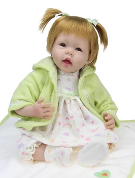 22 inches Cotton Body Reborn Babies Doll Brown Eyes Fashion Girl Realistic Dolls Gift for Birthday Girl Baby Juguetes Brinquedos