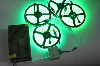 20M RGB SMD 5050 60Leds/M Led Strip Lights Waterproof IP65 IP20 Tape+RF Touch remote Controller+12v 20a power suplly