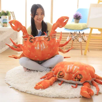 2017 New Coming 1PC 90X65Cm 3D artificial Crab plush Toy Crab cloth doll pillow Cushion Kids stuffed plush birthday gift