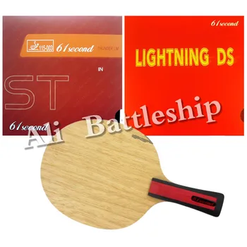 Original Pro Table Tennis PingPong Combo Racket 61second 3004 with 61second Lightning DS and LM ST Long Shakehand-FL