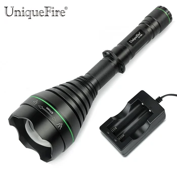 UniqueFire 1508 3W IR 850nm Radiation Night Vision Infrared Flashlight 67mm Convex Lens Lampe Torch+Charger
