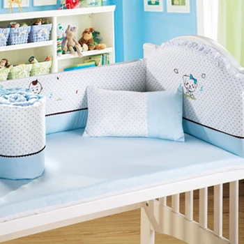 2017 Infant bumpers Baby Bedding 4pcs/Sets Cotton Babies Cot Carton Print Protector Of Baby Cribs Cama Infantil EX011
