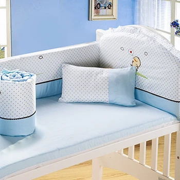 2017 Infant bumpers Baby Bedding 4pcs/Sets Cotton Babies Cot Carton Print Protector Of Baby Cribs Cama Infantil EX011