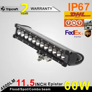 LED light bar 13inch 60W Single Row 60W LED work light offroad combo beam for truck tractor SUV UTV ATV 12V 24V