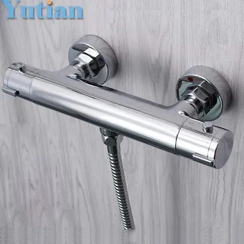 Wall Mounted Two Handle Thermostatic Shower Faucet Thermostatic Mixer , Shower Taps Chrome Finish,YT-5311-B