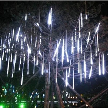 30CM/50CM/80CM Meteor Shower Rain Tube Decorative Led Outdoor Waterproof Garden Garland Fairy Christmas Tree 1Set 10Pieces