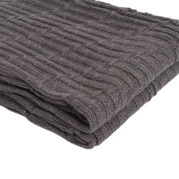 2016 New Gray Spring Autumn Knitted Blanket Adult Blanket Airconditioned Room Sofa Blanket Solid Blanket Acrylic