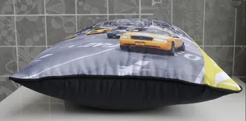 Retro Modern Yellow US New York Taxi Photo Decorative Pillow Case Cushion Cover