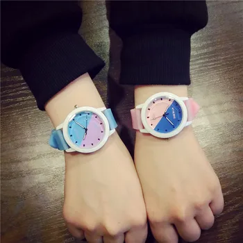 Cute Fashion Mint Green White Pink 6 Colors Jelly Cream Safe Soft Silicone Rubber Quartz Wrsitwatches Watch for Women Girls OP00