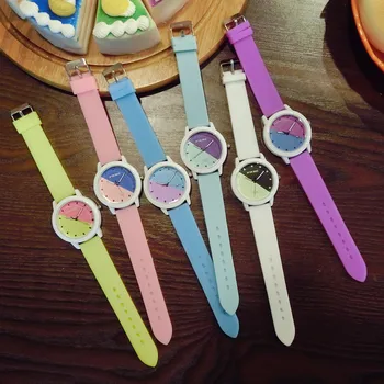 Cute Fashion Mint Green White Pink 6 Colors Jelly Cream Safe Soft Silicone Rubber Quartz Wrsitwatches Watch for Women Girls OP00
