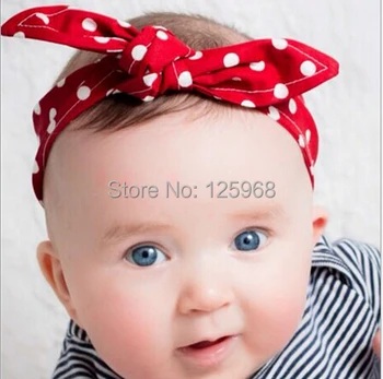 New Red/Pink/Purple Polka Dots Hair Bows Baby Headband Fashion Children Hair Accessroies Bowknot Hair Bands