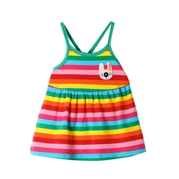 Newborn Baby Girls Striped Dress Kid Sleeveless Beach Sundress 0-18 Months