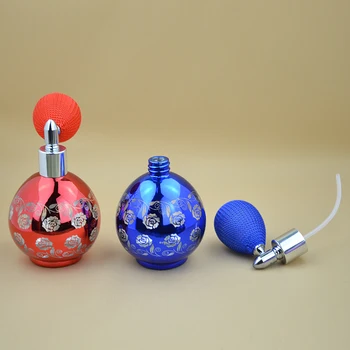 BP-11 1PcsExquisite 60ml Airbag Glass Perfume Bottle And Spray, Perfume Container, air Bag, UV, Laser Carving, 6 Colors Optional
