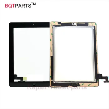 BQT 20pcs/lot DHL For Ipad 2 glass panel for Apple Ipad 3 Ipad 4 Glass Touch Screen digitizer with Home Button full set + Bezel