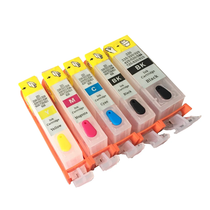 5 colors PGI-125 CLI-126 Refillable Ink Cartridges for Canon pixma IP4810 IX6510 MG5210 MG6110 With ARC chips