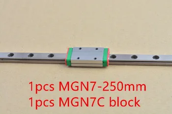 MR7 7mm linear rail guide MGN7 length 250mm with mini MGN7C or MGN7H linear block miniature linear motion guide way 1pcs