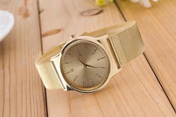 2017 new fashion gold quartz watch famous brand women clock Classic Quartz Stainless Steel Wrist Watch Bracelet relogio feminino