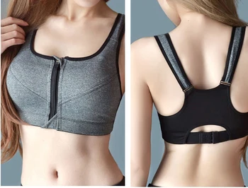 Professional Level 4 Stretch sports bras Shockproof fixed quick-drying underwear vest women running GYM zipper Adjustable Strap