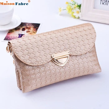 Women Weave Pattern Wallet Shoulder Messenger Bag Handbag LFY109