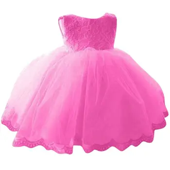 New Summer Baby Kids Girls Princess Pageant Dresses Sleeveless Lace Bowknot Formal Party Dress 0-6Y