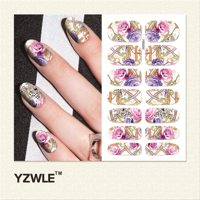 YZWLE 1 Sheet Water Transfer Nails Art Sticker Manicure Decor Tool Cover Nail Wrap Decal (YSD035)