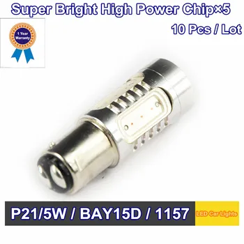 Wholesale 10 X P21/5W 1157 LED Bay15d High Power Cob Chip 7.5W Led Bulb DC 12V Car Brake Lights Super Red White