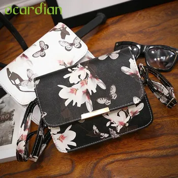 Elegance New Hot Women Floral leather Shoulder Bag Satchel Handbag Retro Messenger Bag 17Mar09
