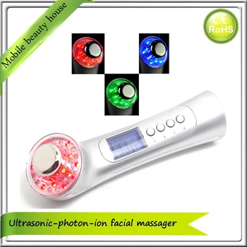 Galvanic Ion Face Home Spa Ultrasonic Skin Care Options LED Photon Light Therapy Skin Rejuvenation Facial Beauty Massager