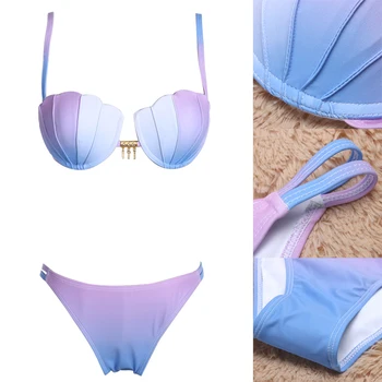 2017 New Sexy Women Bikini Set Shell Bandage Push Up Padded Swimwear Swimsuit Bathing Summer Beachwear Biquini Monokini BHU2