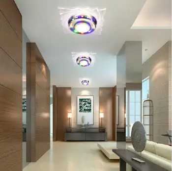 5w Modern LED Ceiling Spotlights Crystal Balcony Hallway Living Room Light Abajur Luminaria Light Fixtures AC200V 220V 230V 240V