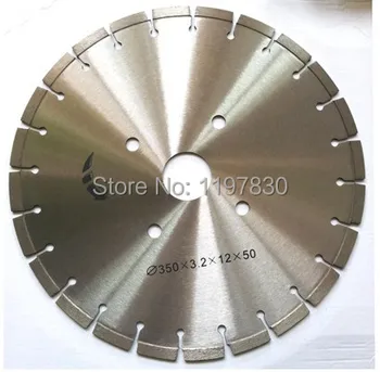 Promoti of 1pc 350*50/25.4*12mm silver welded diamond saw blades for cutting oncrete road, refractory brick
