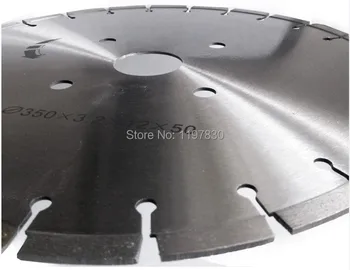 Promoti of 1pc 350*50/25.4*12mm silver welded diamond saw blades for cutting oncrete road, refractory brick