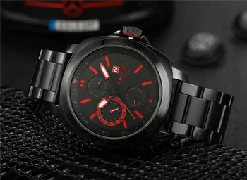 2016 Men Watch Genuine Stainless Steel Luxury Men Watches Quartz Wristwatch CHRONOGRAPH 24 hours Function Sport Watch relogio