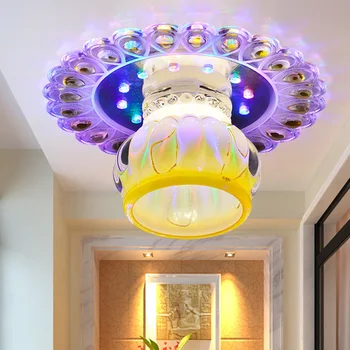 Creative square LED crystal ceiling light,applicable for corridors,porches and hallways lampada led abajur 20cm AC85-265V