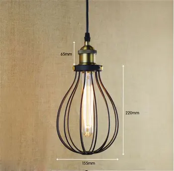 American rural industrial glass metal mesh lampshade drop iron Hall living room Bar decorated dining room pendant lights lamp