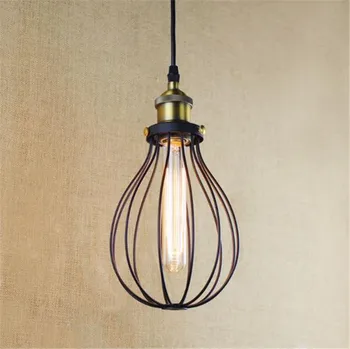 American rural industrial glass metal mesh lampshade drop iron Hall living room Bar decorated dining room pendant lights lamp