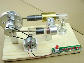 Stirling engine generator engine model DIY kits science toy with led(vedio on computer page)