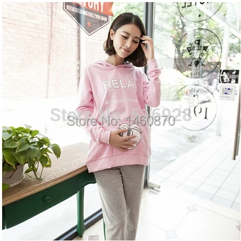 2017 Winter Maternity Hoodies + Pants Suit Fall Sets Sports Clothes For Pregnant Women Sweatshirt Clothing