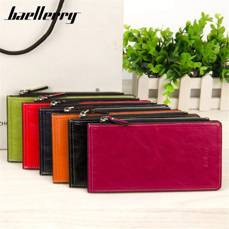 Baellerry Brand Women Solid Wallet New 2017 Paint Embossed Car suture Clutch Bags Long Money Clips No zipper Female Big Purse