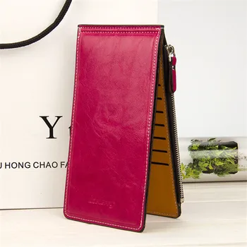 Baellerry Brand Women Solid Wallet New 2017 Paint Embossed Car suture Clutch Bags Long Money Clips No zipper Female Big Purse