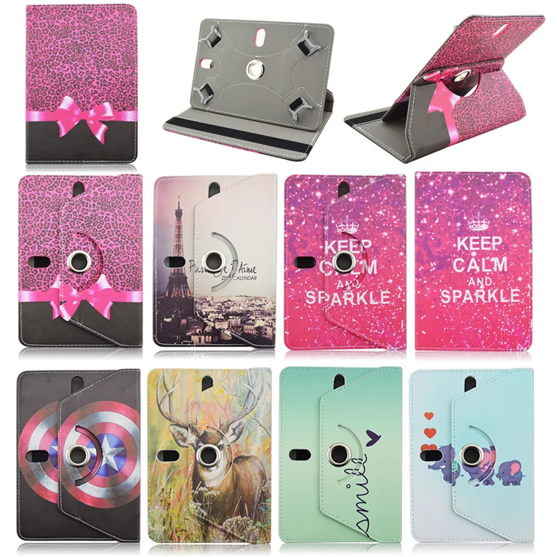360 Rotating Leather Case For Alcatel Onetouch Pixi 7/Alcatel Onetouch Pop 7 7.0inch Universal tablet cover for kids Y4A92D