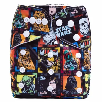 Ananbaby Reusable Cloth Nappy Star Wars With Suede Inner Baby Diaper Waterproof Pul Cover With Microfiber Insert Suit 3-15kg