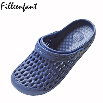 Mens Clogs Shoes Light Breathable Summer Mules Garden Slipper Cut Outs Hole Casual Beach Sandals Solid Nonslip Zuecos Hombre