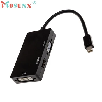 3 In 1 Thunderbolt Mini Display Port DP To HDMI VGA DVI Adapter Cable For Mac _KXL0301