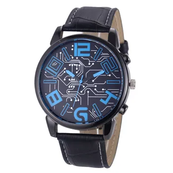 2017 models top leisure business type of Simple Luxury Men's Leather Strap Quartz Sports Wrist Watches Digital Relogio Masculino
