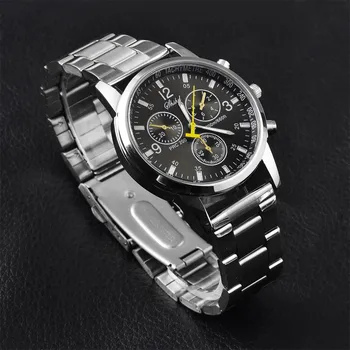 Luxury Men's Date Watch Stainless steel Leather Military Analog Quartz Watches Bracelet Fashion dropshopping #20