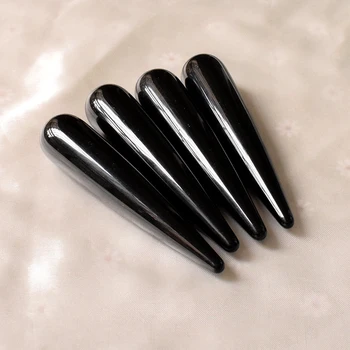 10cm Yoni Wand Crystal Massage Wand Black Obsidian Face Care Pleasure Stick for Women Body Massage Kegel Exercise Birthday Gift