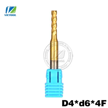 HSS 5pc/4*6*4-flute End Mills Titanium Coating Milling Tools High Speed Steel Drill Bit For Metal Stainless-steel