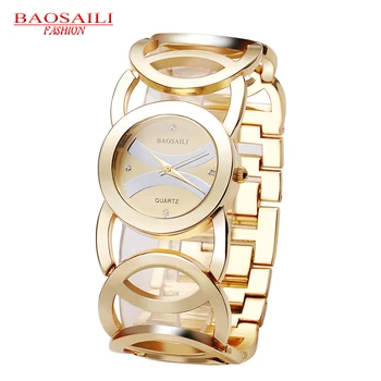 BAOSAILI Brand Luxury Women Watches Fashion Gold Stainless Steel Bracelets Lady Quartz Watch Dress Wrist watches Montre Femme